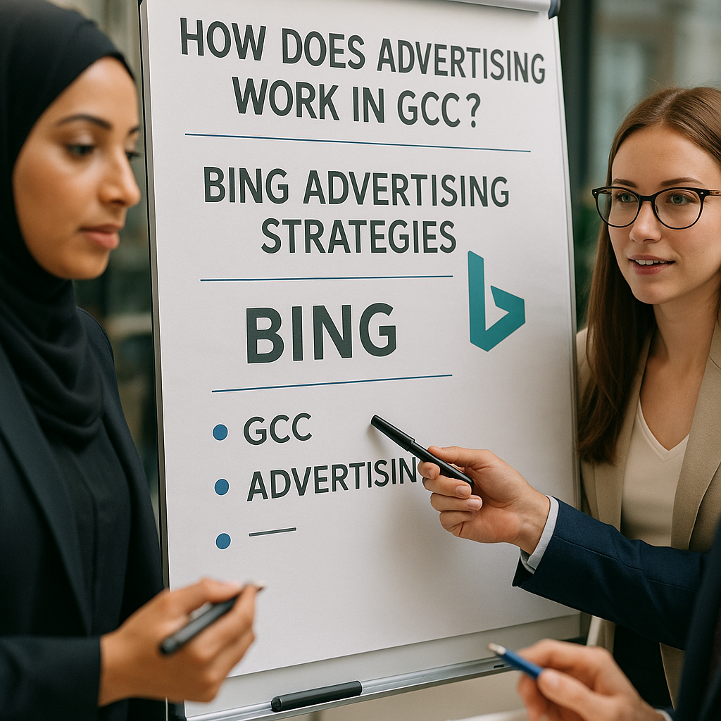 A brainstorming session for Bing advertising strategies in the GCC.