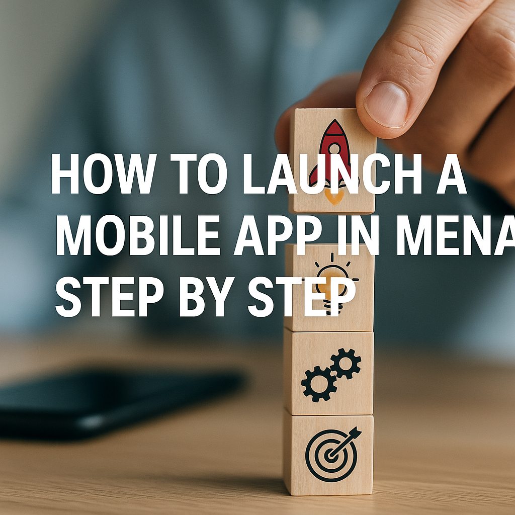 Step-by-step visual of launching an app in MENA.