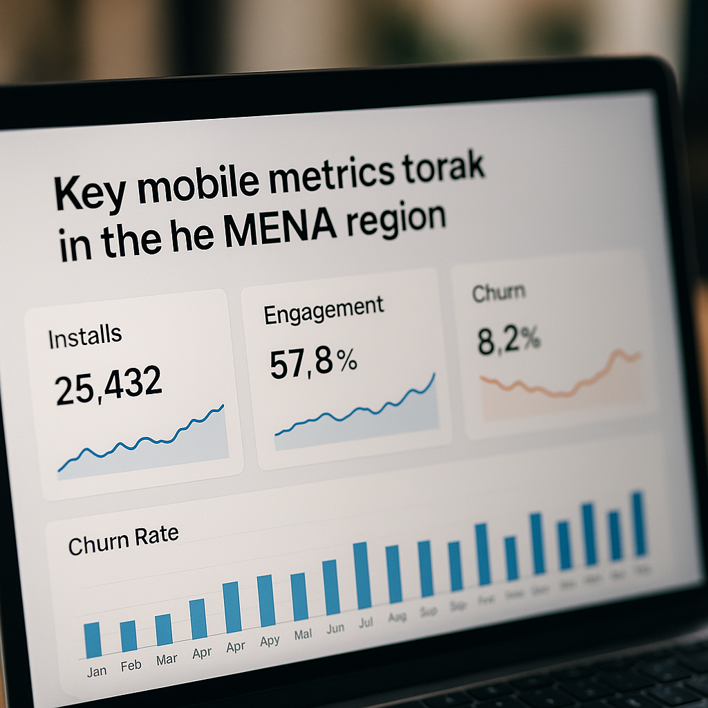 Dashboard tracking installs, engagement, and churn in MENA.