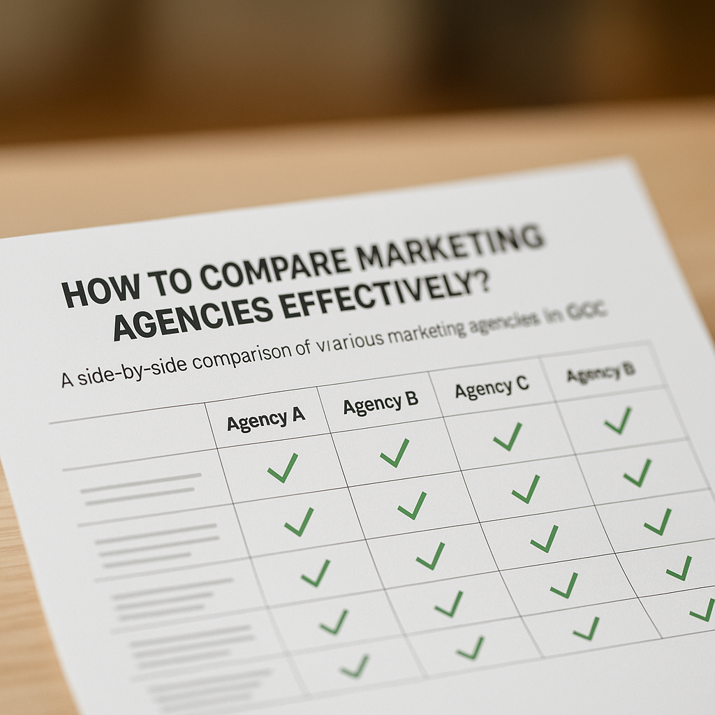 A side-by-side comparison of various marketing agencies in the GCC.
