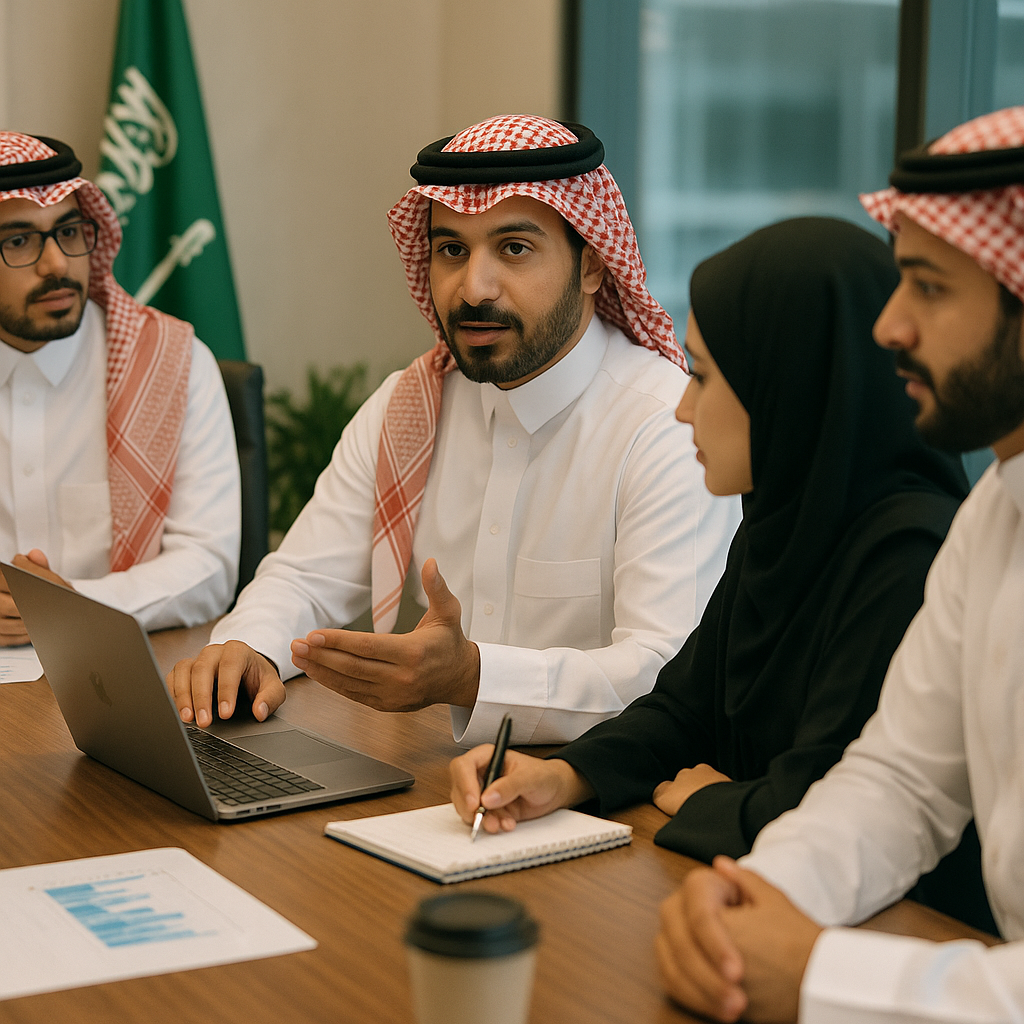 A meeting with Saudi marketing agencies discussing effective strategies.