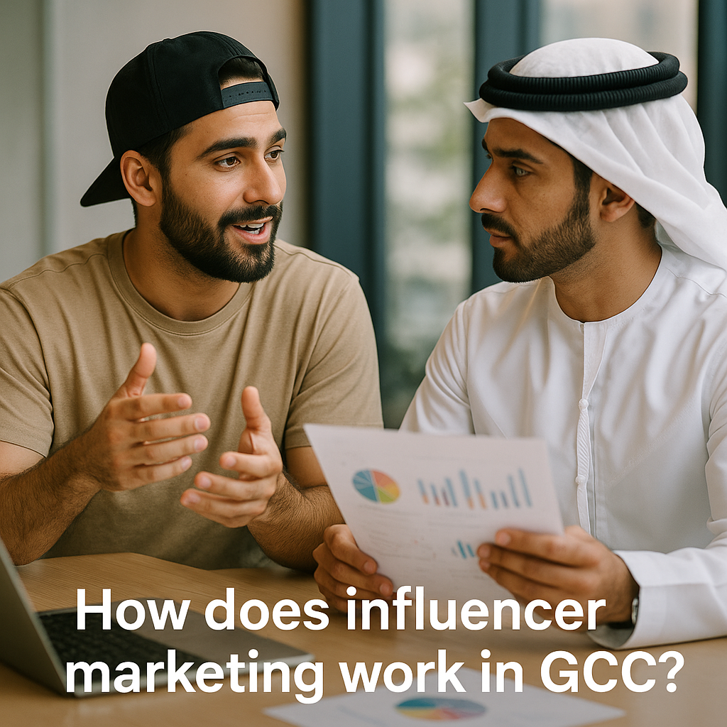 An influencer discussing marketing strategies with a brand in the GCC.