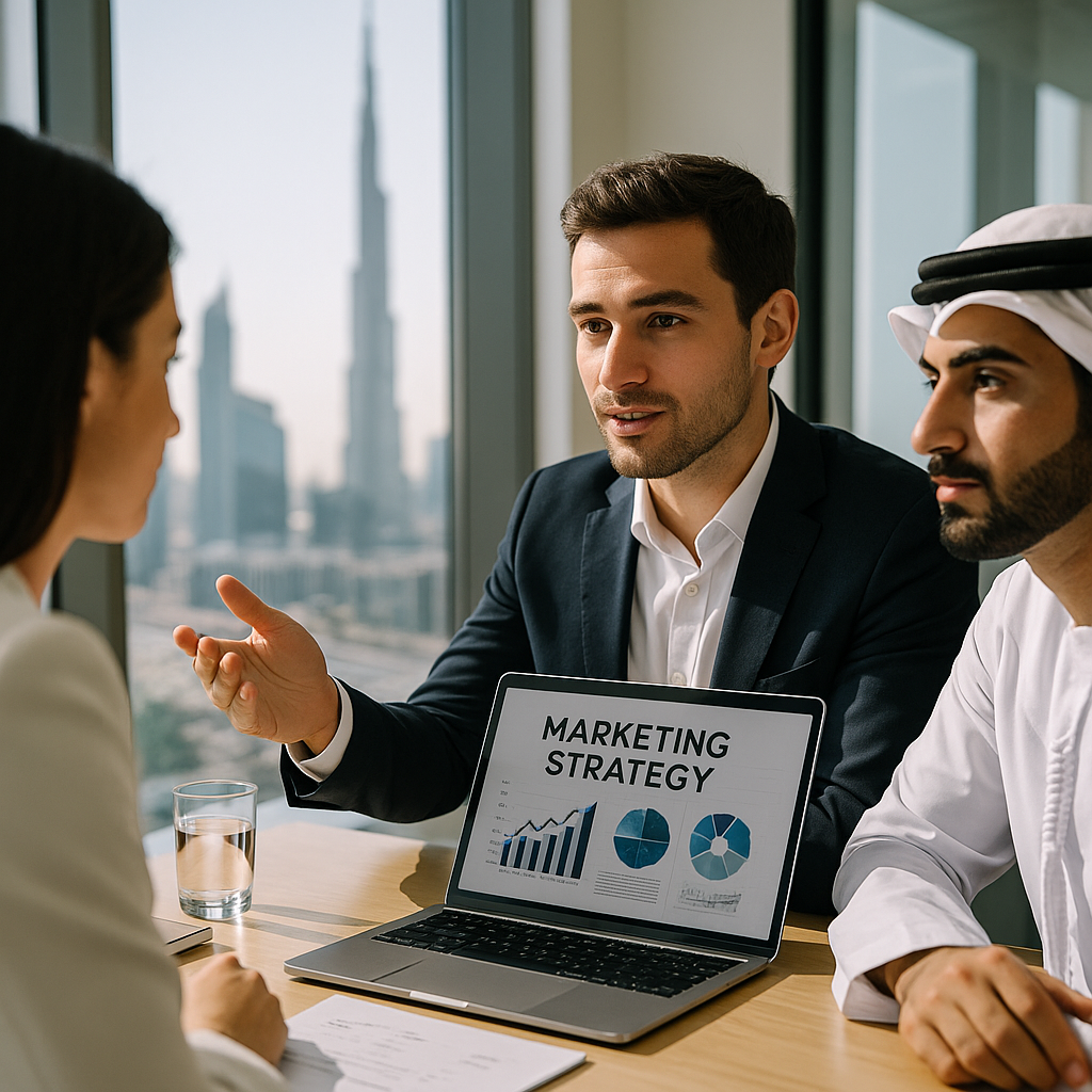 A consultancy session in Dubai focused on marketing strategies.