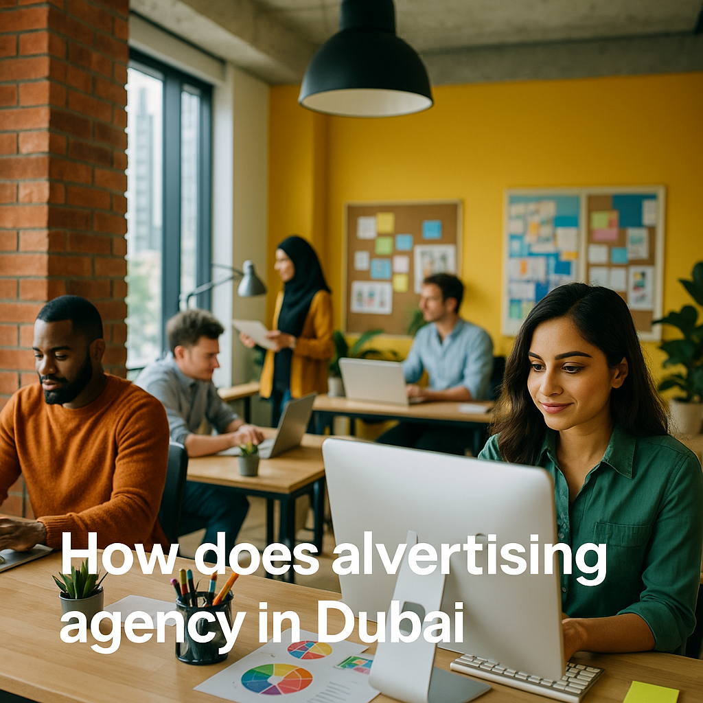 A vibrant advertising agency in Dubai showcasing creative workspaces.