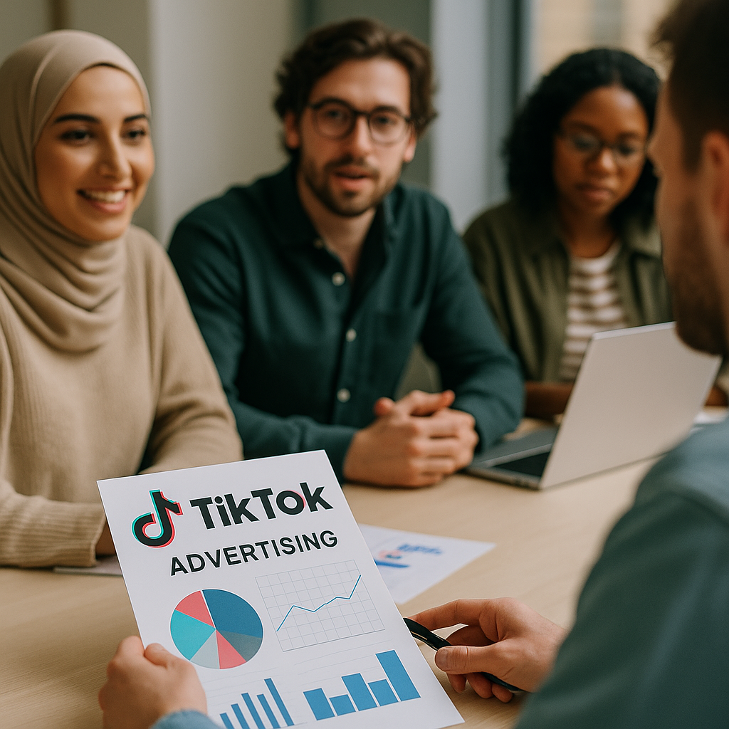 A TikTok advertising campaign meeting with creative professionals.